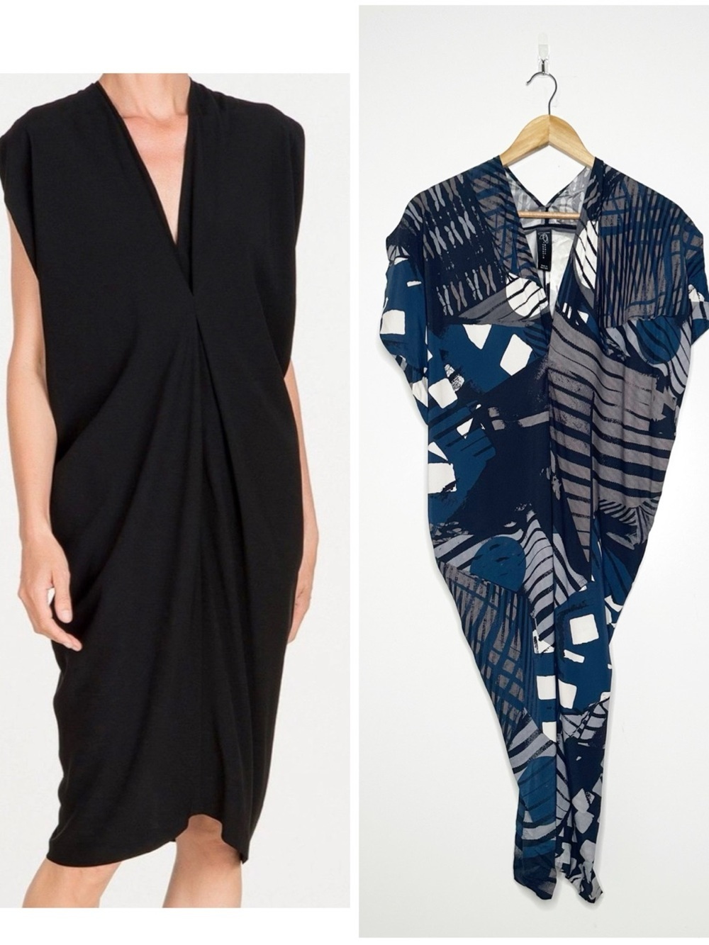 Zero + Maria Cornejo Issa Tunic Midi Dress Silk Blend Abstract Print Size 2